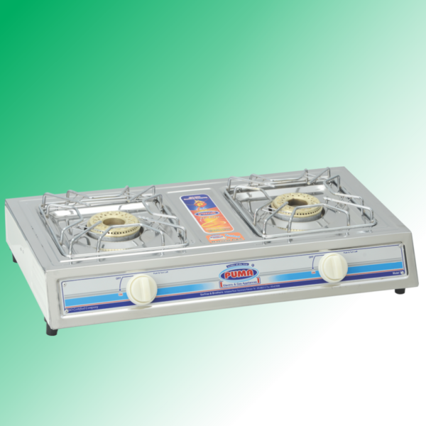 Puma Sanyo Megnate Steal Double burner Gas Stove Avalible in Sui Gas & Cylinder Gas